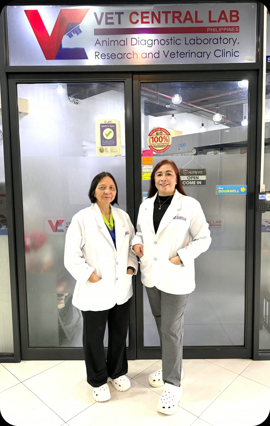 The Vet Central Lab Philippines team at our entrance